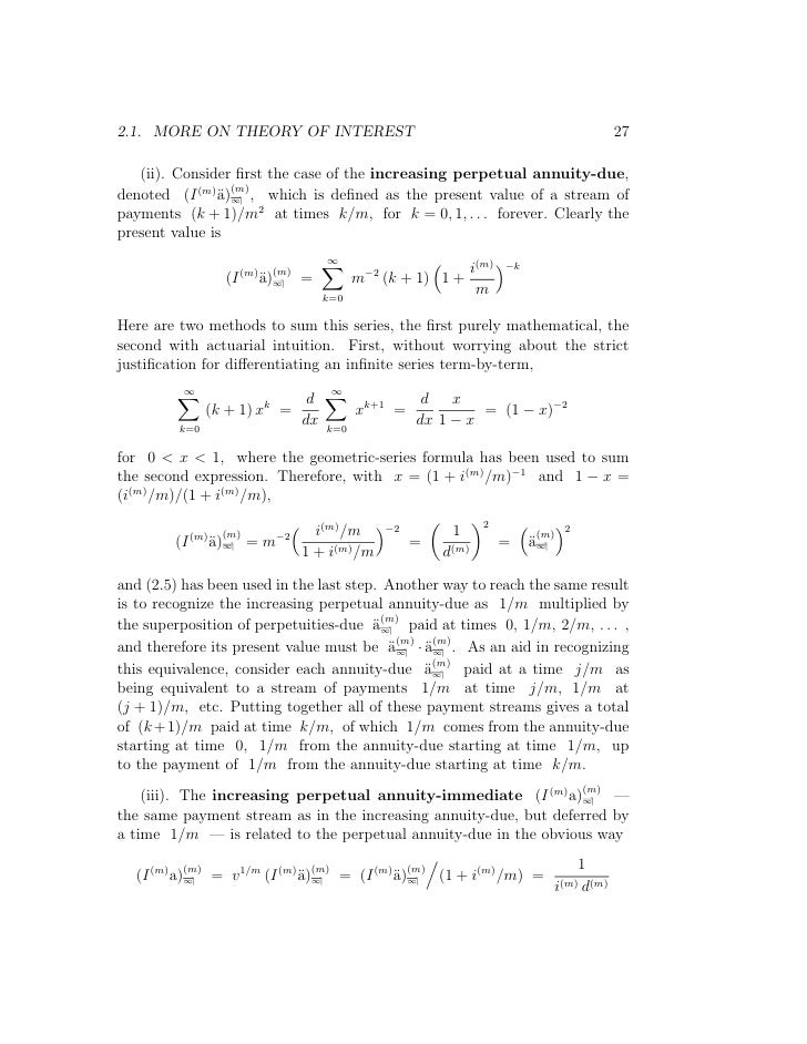 increasing annuity formula