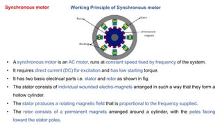 Working Principle of stepper motor
• Stepper Motor is a brushless electromechanical device which converts the train of ele...