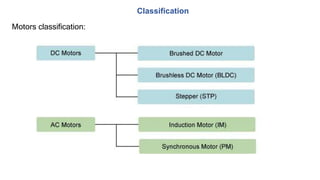 Classification
Motors classification:
 