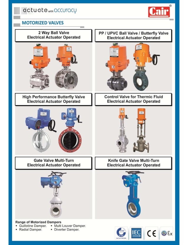 Actuator catalog Cair Electric valve Actuator & motorized valve