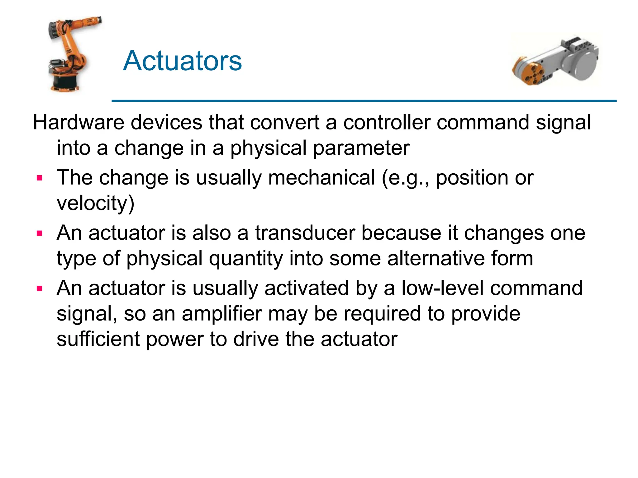 Types Of Actuators And Sensors