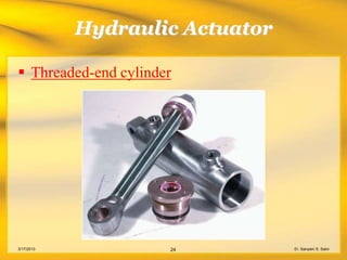 Hydraulic Actuator

 Threaded-end cylinder




3/17/2013             24         Er. Sanyam S. Saini
 