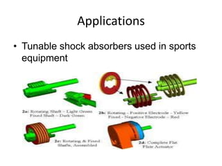 Applications
• Tunable shock absorbers used in sports
equipment
 