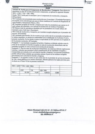 Actulizacion tarifaria