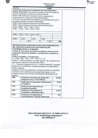 Actulizacion tarifaria
