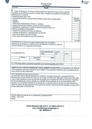 Actulizacion tarifaria