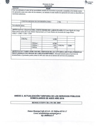 Actulizacion tarifaria