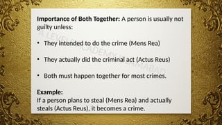 Actus Reus and Mens Rea in Paper 1 English Law | PPTX