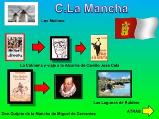 Los Molinos La Colmena y viaje a la Alcarria de Camilo José Cela  Don Quijote de la Mancha de Miguel de Cervantes Las Lagunas de Ruidera ATRAS 