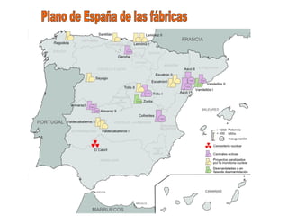 Plano de España de las fábricas