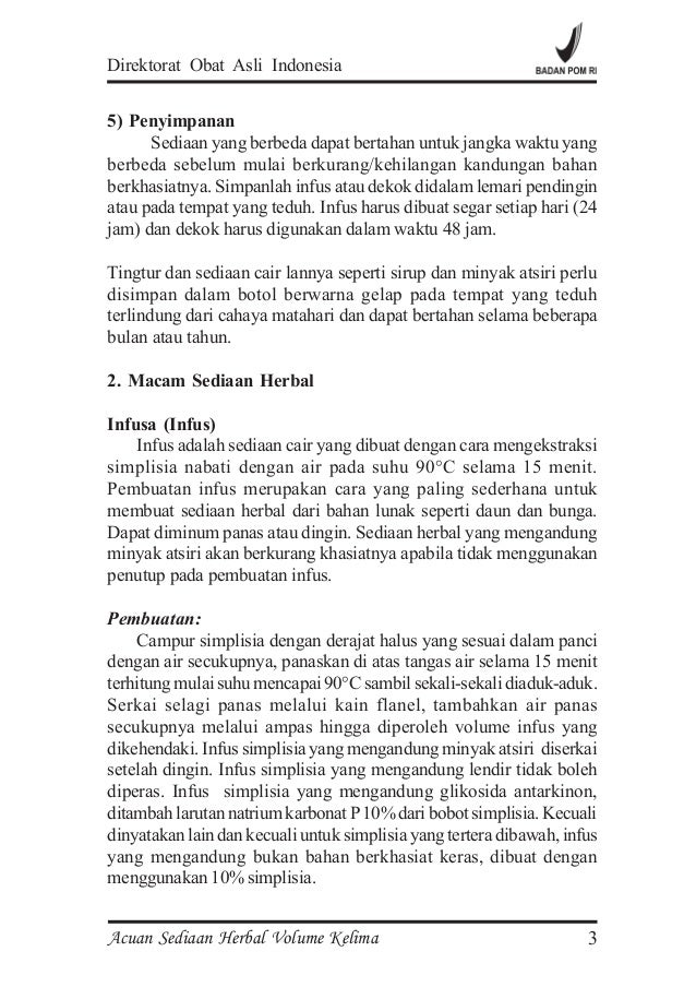 Acuan sediaan herbal volume kelima edisi pertama