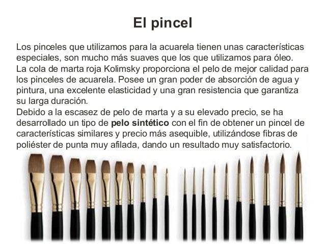 El pincel
Los pinceles que utilizamos para la acuarela tienen unas características
especiales, son mucho más suaves que lo...