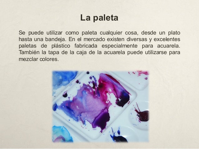 La paleta
Se puede utilizar como paleta cualquier cosa, desde un plato
hasta una bandeja. En el mercado existen diversas y...