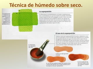 Técnica de húmedo sobre seco.
 