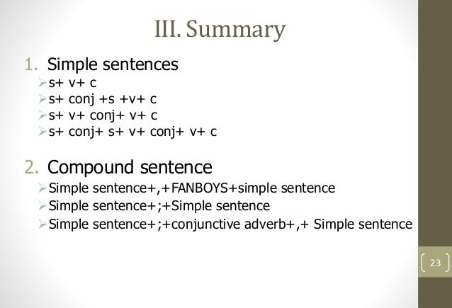 Kinds of sentence structure