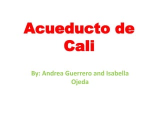 Acueducto de Cali By: Andrea Guerrero and Isabella Ojeda 