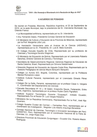 Antecedentes - Encuentro Educativo-Cultural del Mercosur - Edición 2010 - Acuerdo Posadas