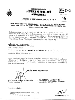 Acuerdo 01  2013