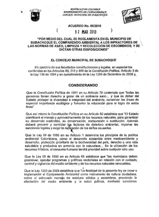Acuerdo 05 2010
