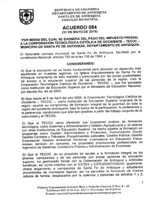 Acuerdo 084 del 31 de mayo de 2015