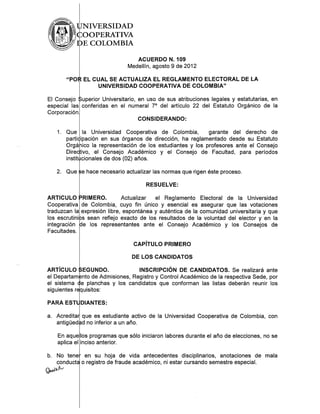 Acuerdo 109 de_2012 reglamento electoral