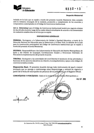 Acuerdo 332 13-ok código de convivencia