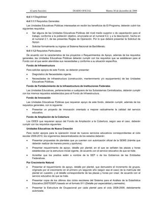acuerdo 478, reglas de operación del programa de infraestructura