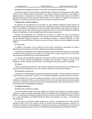 acuerdo 478, reglas de operación del programa de infraestructura