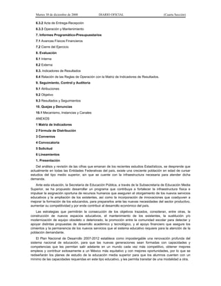 acuerdo 478, reglas de operación del programa de infraestructura