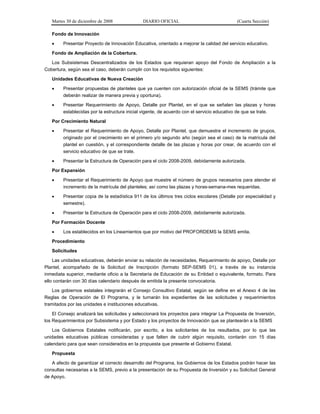 acuerdo 478, reglas de operación del programa de infraestructura