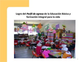 Logro del Perfil de egreso de la Educación Básica y
          formación integral para la vida




                                                      7
 