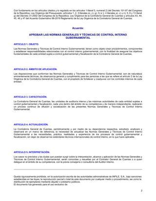 ACUERDO A-039-2023 NORMAS GENERALES Y TECNICAS DE CONTROL INTERNO ...