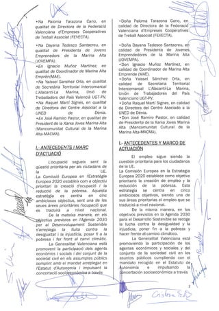 Acuerdo comarcal en materia de empleo Marina Alta