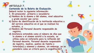 Acuerdo de evaluación por el que se establecen las normas de vealuación ...