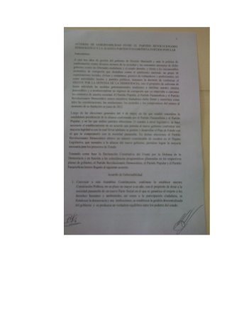 Acuerdo de Gobernabilidad PRD-Panameñismo.