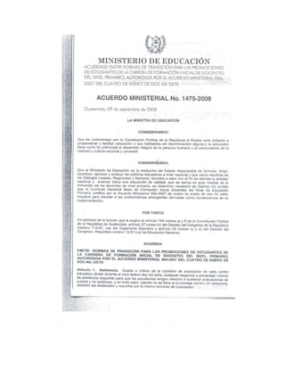 Acuerdo Ministerial 1475 2008