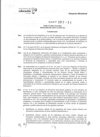 Acuerdo ministerial 307-11