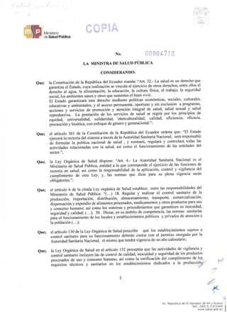 Acuerdo ministerial 4712   permisos de funcionamiento MSP