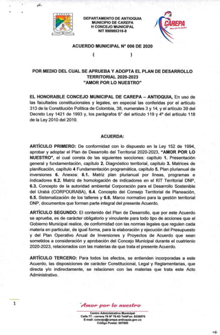 Acuerdo Municipal Aprobación PDT 006 de 2020.PDF