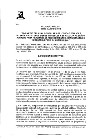 Acuerdo municipal nro. 011 del 30 de mayo de 2013