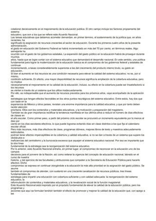 Acuerdo nacional para la modernización de la educacion basica | PDF