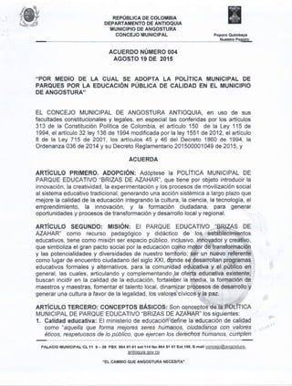 Acuerdo número 004 de 2015