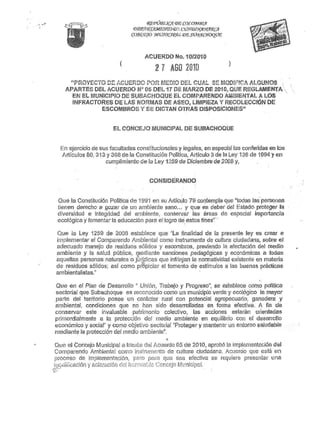 Acuerdo no.10 2010