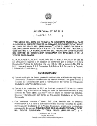 Acuerdo no. 003 de 2015