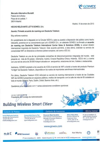 GOWEX amplía su servicio WiFi Gratis mediante un acuerdo de Roaming con Deutsche Telekom