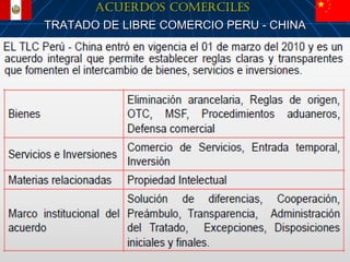 ACUERDOS COMERCILES
TRATADO DE LIBRE COMERCIO PERU - CHINA




                                         7
 