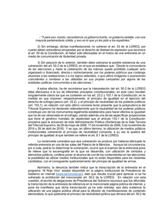 - “Y para eso, insisto, necesitamos un gobierno fuerte, un gobierno estable, con una
mayoría parlamentaria sólida, y eso e...