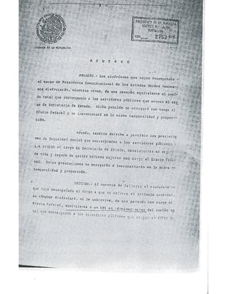 Acuerdos pensiones ex presidentes