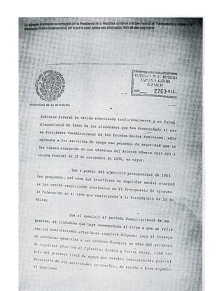 Acuerdos pensiones ex presidentes