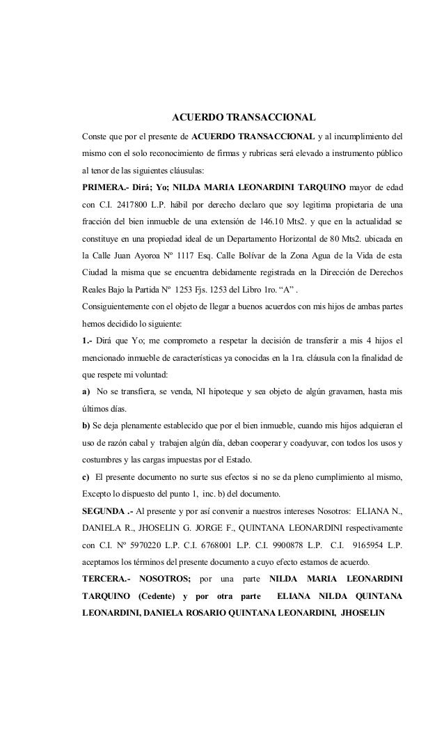 Acuerdo de desistimiento